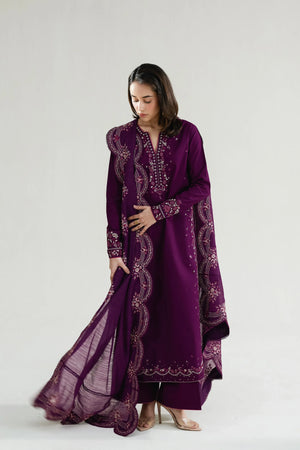 Ramadan Ready to Wear '26 - DEEP PLUM LUXURY EMBROIDERED LAWN 3PCS SET (NPA3-26410)