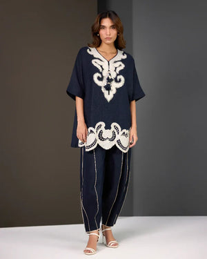 Luxury Pret – Fall '25 - Daisy Delight Navy Blue