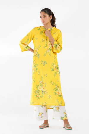New In '26 - Stitched Printed Linen Shirt+ Culotte | SS26BSP193P2T