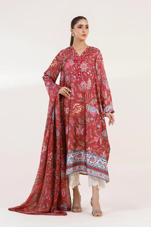 New In '26 - Stitched Printen Satin Shirt+ Dupatta | SS26STP728P2D
