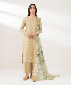 Intermix '26 - 3 Piece - Embroidered Zari Lawn Suit | EDYS26V0124B