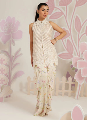 Ramadan Eid Frou Frou '26 - Isobel Jacket With Ivory Printed Crepe Skirt