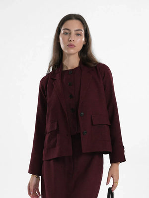 BeyondWinter FW '25 - Wine Tweed Jacket