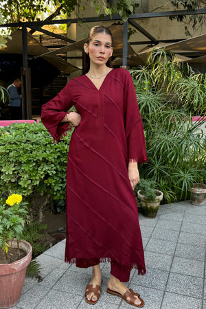 New In '26 - Maroon Karandi Set