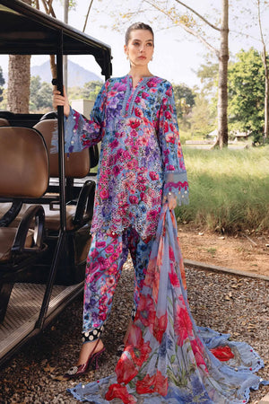 M-prints '26 - 3 Piece Unstitched Embroidered Lawn Suit | MPT-2902-B