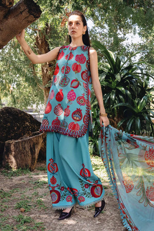 M-prints '26 - 3 Piece Unstitched Embroidered Lawn Suit | MPT-2903-B