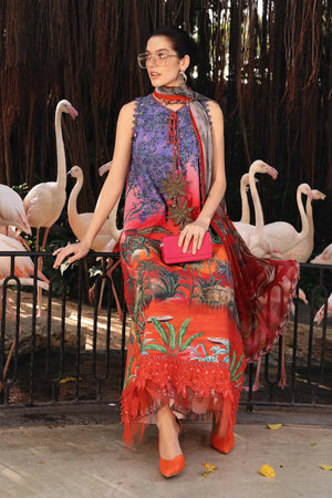 M-prints '26 - 3 Piece Unstitched Embroidered Lawn Suit | MPT-2907-B