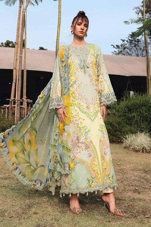 M-prints '26 - 3 Piece Unstitched Embroidered Lawn Suit | MPT-2908-B