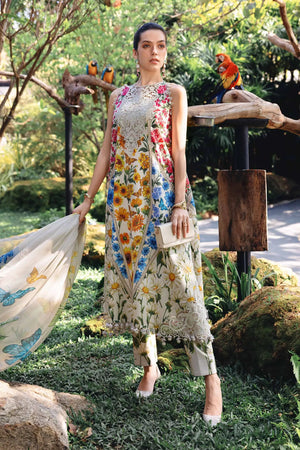 M-prints '26 - 3 Piece Unstitched Embroidered Lawn Suit | MPT-2910-A