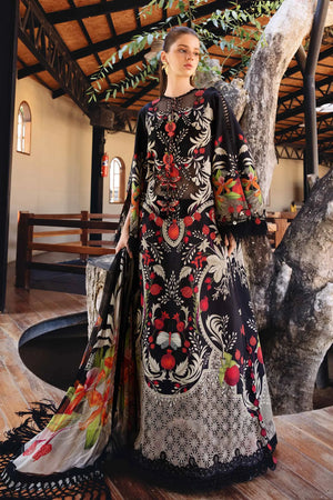 M-prints '26 - 3 Piece Unstitched Embroidered Lawn Suit | MPT-2912-B