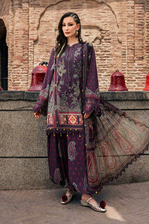 M Prints '26 - 3 Piece Unstitched Embroidered Cambric Suit | MPT-3102-B