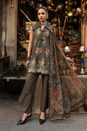 M Prints '26 - 3 Piece Unstitched Embroidered Cambric Suit | MPT-3103-B