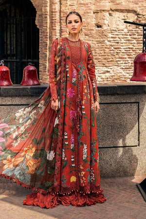 M Prints '26 - 3 Piece Unstitched Embroidered Cambric Suit | MPT-3106-B