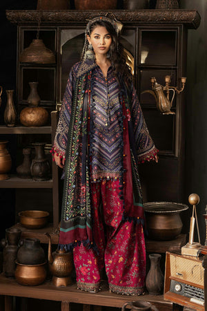 M Prints '26 - 3 Piece Unstitched Embroidered Cambric Suit | MPT-3107-B