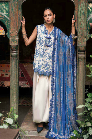 M Prints '26 - 3 Piece Unstitched Embroidered Irish Linen Suit | MPT-3108-A