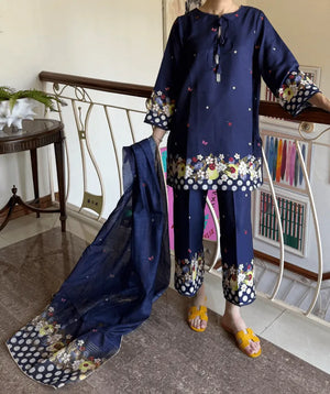 Digitally Printed Winter Shawl Collection '25 - Polka Dot Lemon