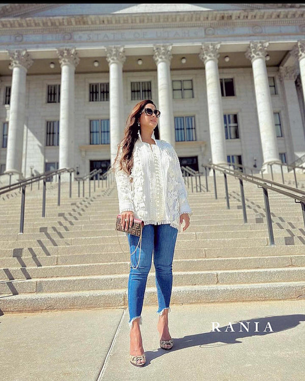 Shirt - White Floral Shirt