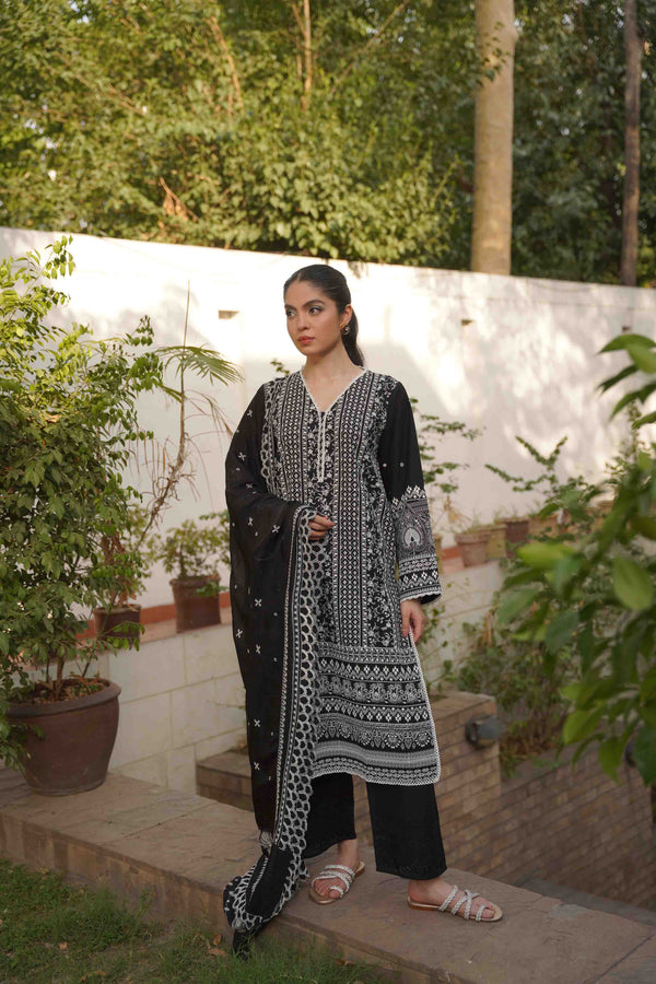 Eid Edit '24 - Nicotiana Dupatta - Jet Black