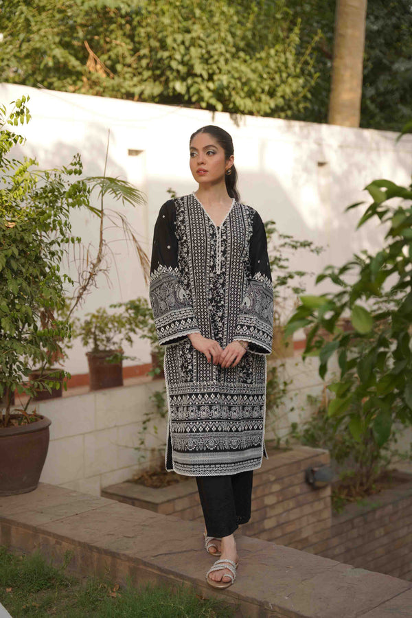 Eid Edit '24 - Nicotiana Kurta - Jet Black