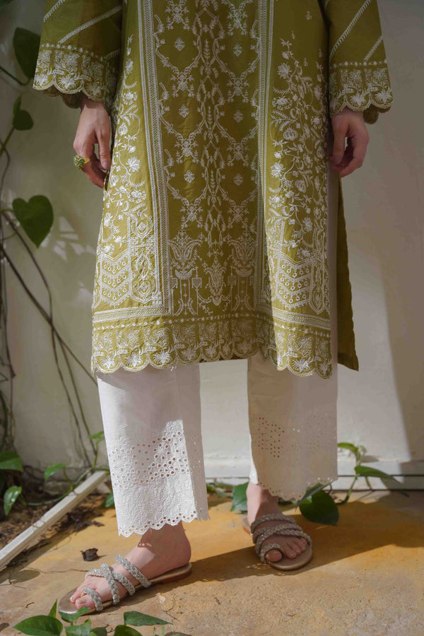 Eid Edit '24 - White Schiffli Pants