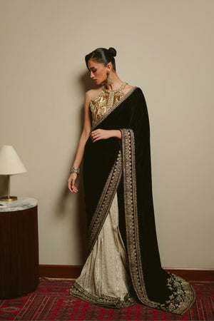 The Overture '26 - Royal Velvet Drape Saree (D-07)