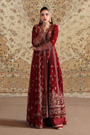 Luxury Formals Velvet '26 - 3 Piece Embroidered Velvet Suit | SFW2501-RED