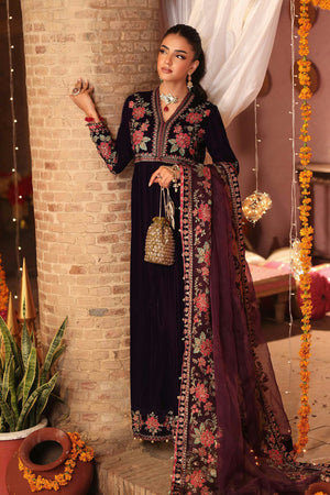 Luxury Formals Velvet '26 - 3 Piece Embroidered Velvet Suit | SFW2559-PRP