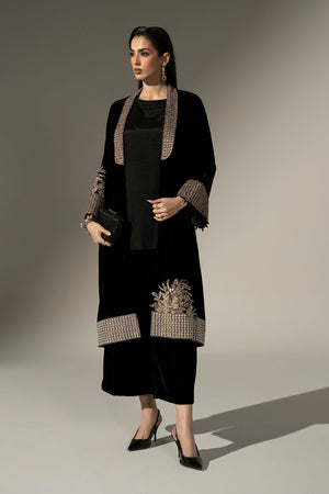Luxury Formals Velvet '26 - 3 Piece Embroidered Velvet Suit | SFW2638-BLK