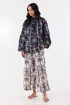 Wesst '25 - White And Black Printed Cord Set - SS25WSU118P2T