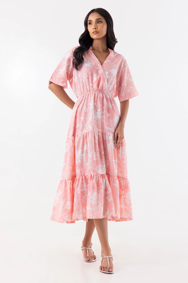 Western '25 - Stitched Peach Printed Frock