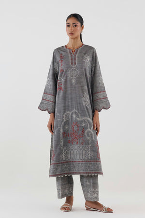 New In '26 - Stitched Embroidered Chambray Shirt+ Culotte | SS26ESE357P2T
