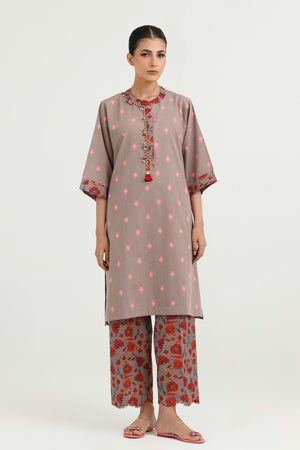 Stitched Embroidered Jacquard Shirt+ Culotte | FW26ESE452P2T