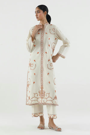 New In '26 - Stitched Embroidered Lawn Shirt+ Culotte | SS26ESE376P2T