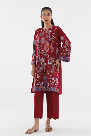 New In '26 - Stitched Embroidered Lawn Shirt+ Culotte | SS26SGE513P2T