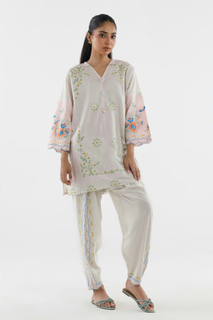 New In '26 - Stitched Embroidered Lawn Shirt+ Shalwar | SS26SGE462P2T