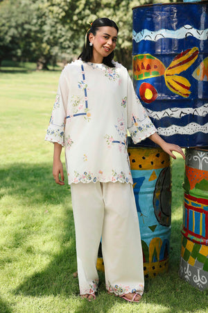 Eid Edit '26 - Stitched Embroidered Lawn Shirt+ Shalwar | SS26SGE410P2T