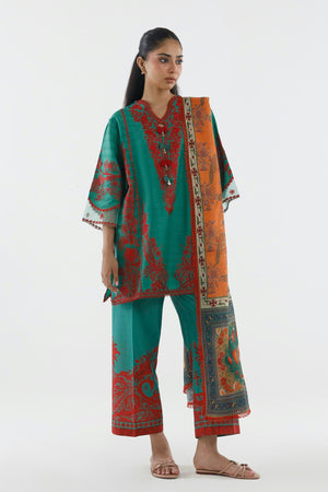 New In '26 - Stitched Embroidered Muzlin Cambric Suit | SS26MUZ202AP3