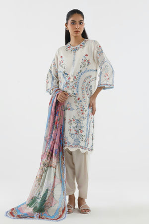 New In '26 - Stitched Embroidered Muzlin Lawn Suit | SS26MUZ211AP3