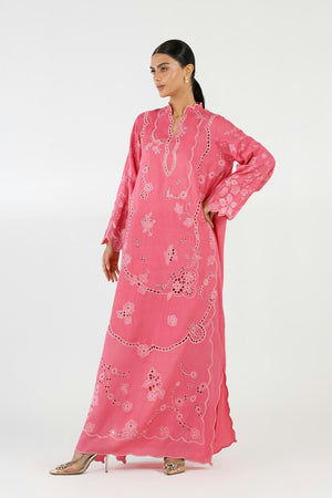 Stitched Embroidered Raw Silk Shirt+ Culotte | SS26SGE407P2T