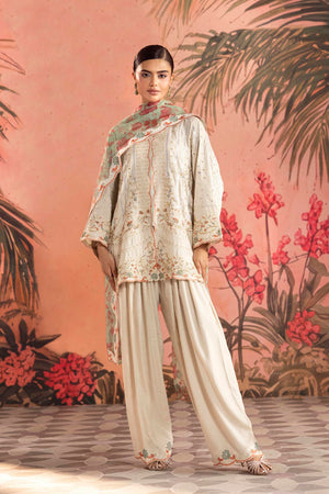 Stitched Embroidered Raw Silk Suit | SS26EXE633P3