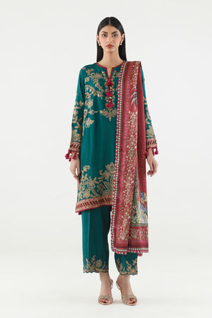 New In '26 - Stitched Embroidered Raw Silk Suit | SS26SGE412P3