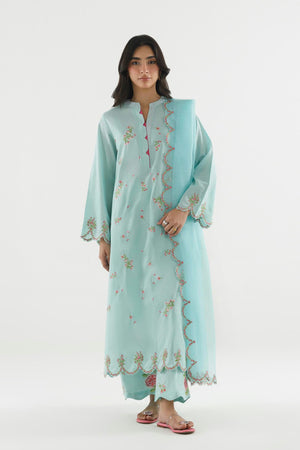 New In '26 - Stitched Embroidered Slub Lawn Suit | SS26ESE435P3