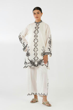 Stitched Embroidered Stripe Zuri Shirt+ Culotte | SS26SGE431P2T