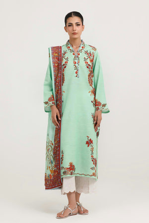 Stitched Printed Cotton Khaddar Shirt+ Dupatta | FW26BSP378P2D