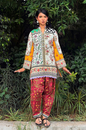 New In '26 - Stitched Printed Lawn Shirt+ Shalwar | SS26BSP225P2T