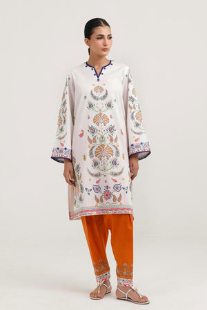 Stitched Printed Poplin Shirt+ Shalwar | FW26BSP357P2T