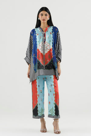New In '26 - Stitched Printed Satin Shirt + Culotte | SS26STP754P2T (RTS)