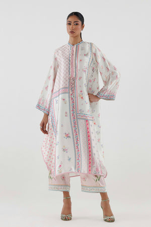 New In '26 - Stitched Printed Satin Shirt+ Culotte | SS26STP768P2T