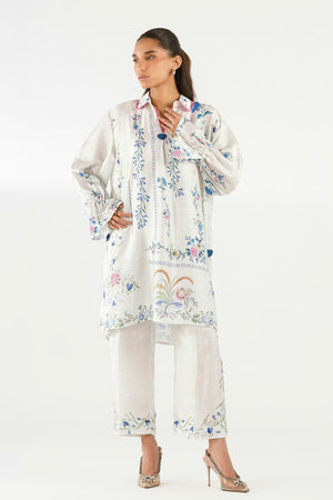 Stitched Printed Satin Shirt + Culotte | SS26STP714P2T