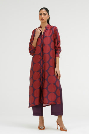 New In '26 - Stitched Printed Satin Shirt + Culotte | SS26STP722P2T